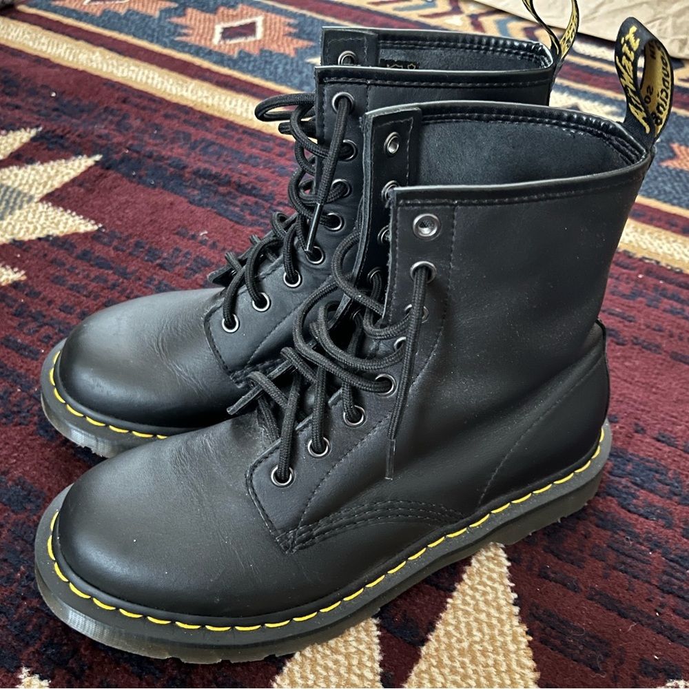 Dr. Martens Black Leather Combat Boots